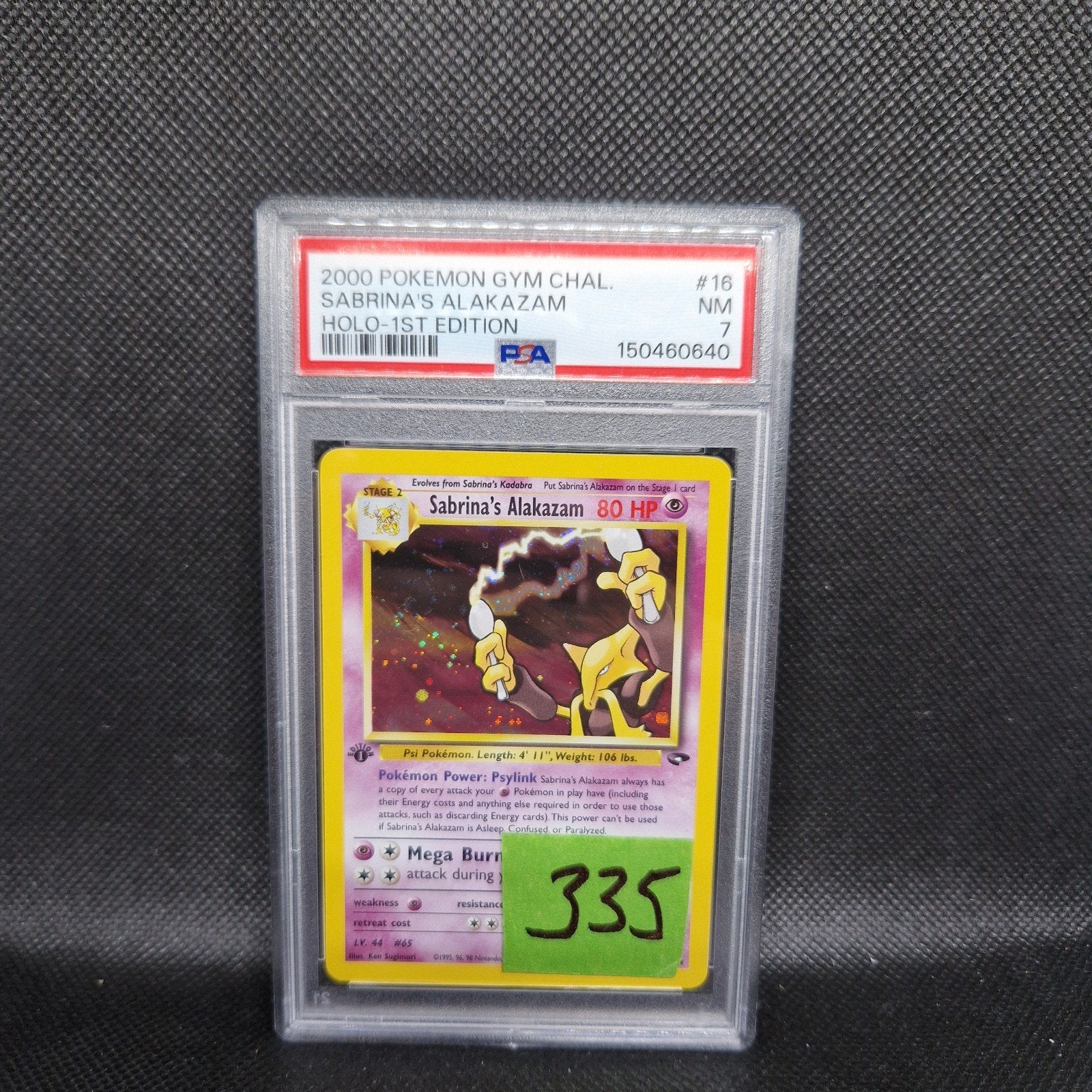 Sabrina's Alakazam Holo 1st Edition Gym Challenge PSA 7, Ophalen of Verzenden, Zo goed als nieuw