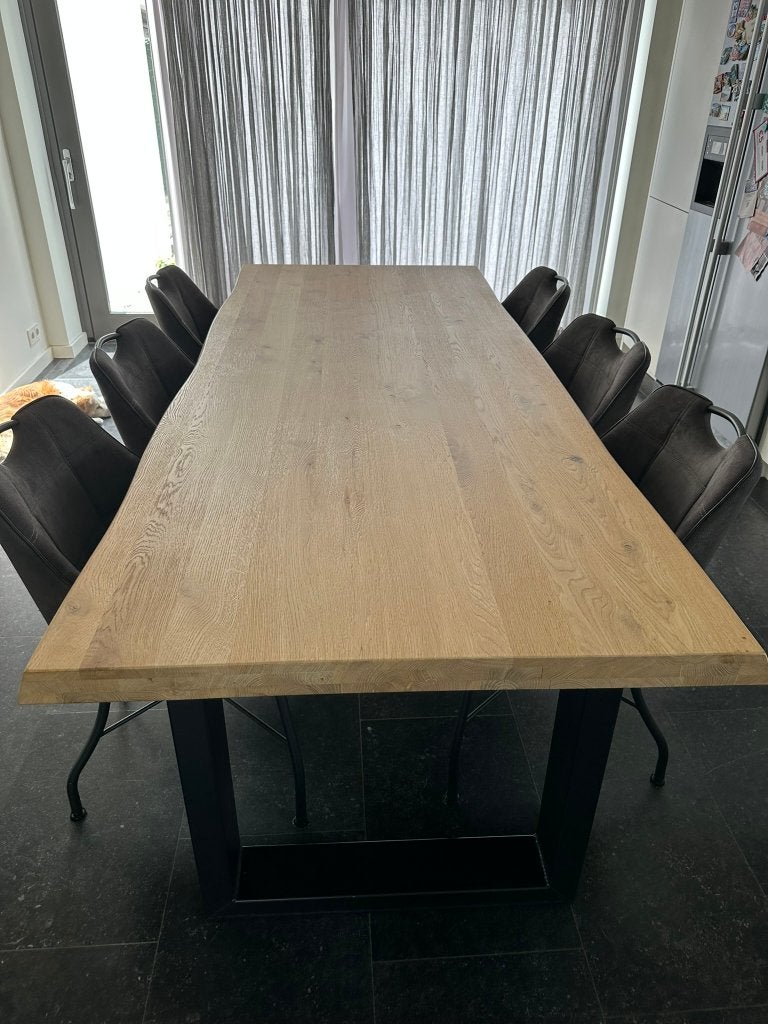 Eettafel eiken, Ophalen, 100 tot 150 cm, 200 cm of meer, Zo goed als nieuw