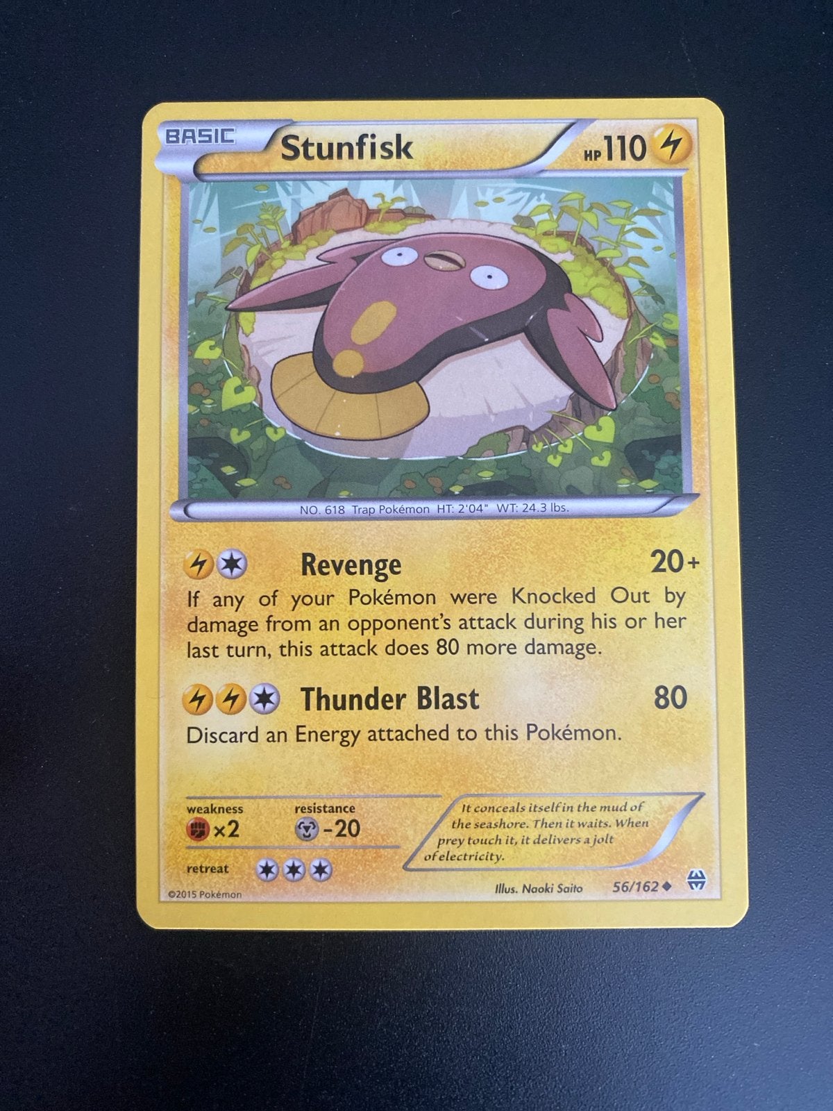 Stunfisk 56/162 XY BreakThrough (2015) Packfresh Mint!, Ophalen of Verzenden, Zo goed als nieuw, Losse kaart