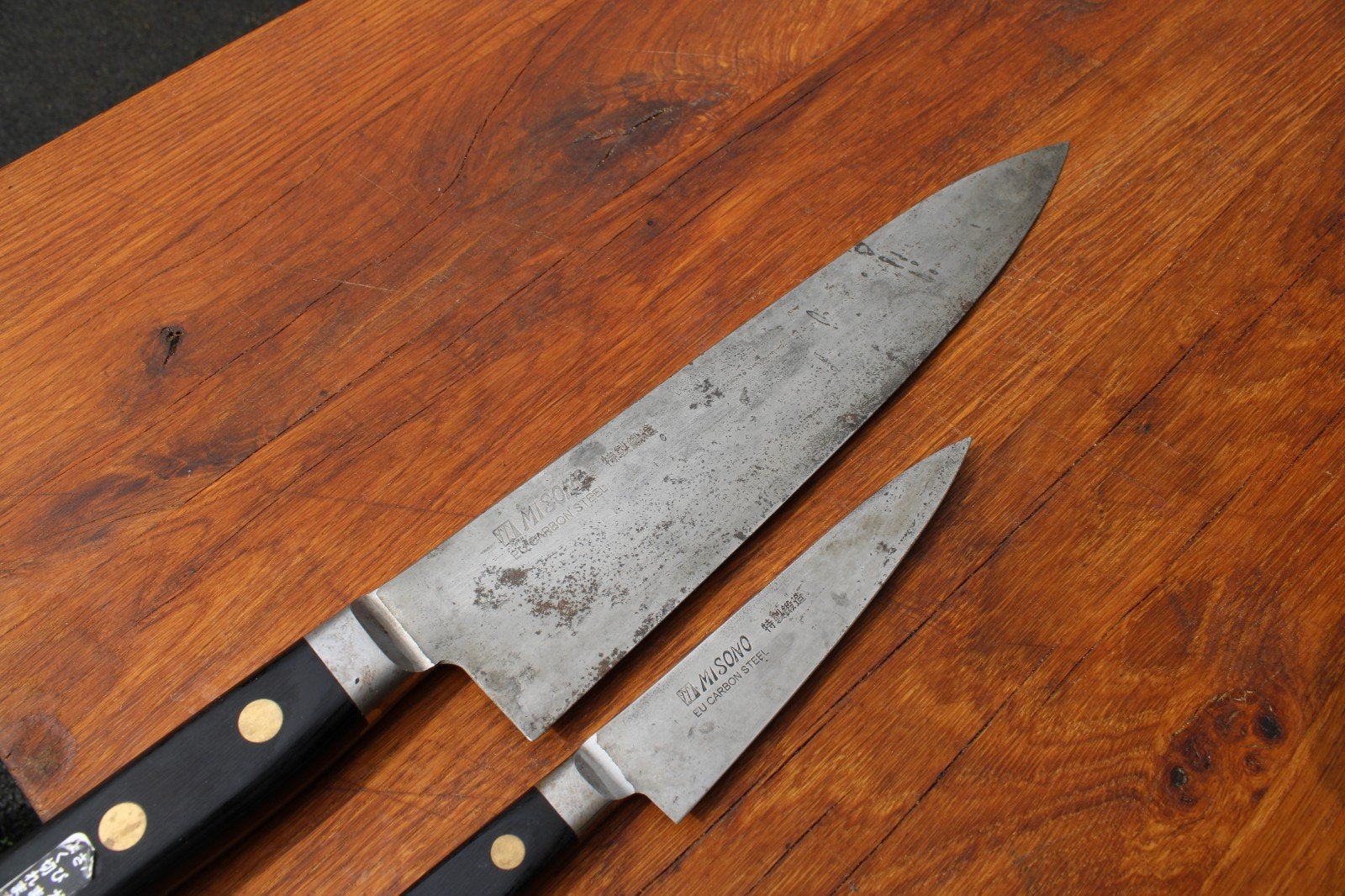 Misono Carbon Gyuto 24cm & Officemesje, Verzenden, Gebruikt, Metaal, Overige merken