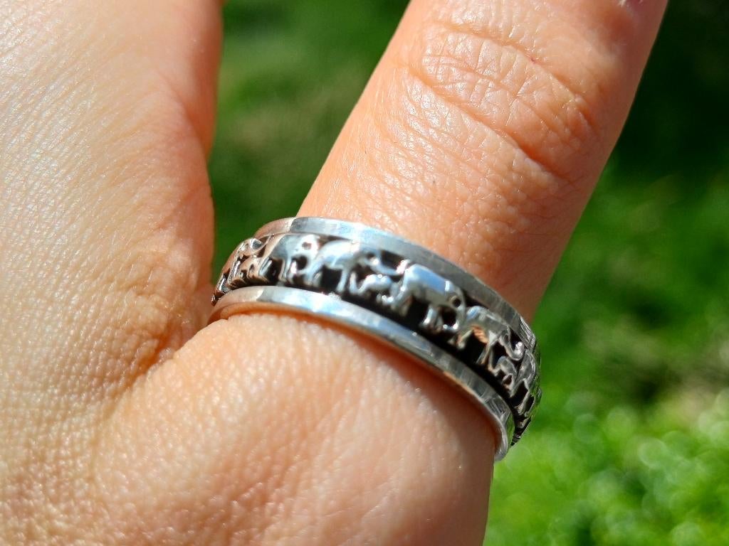 Vanoli 925 zilveren draai spinning ring olifanten maat 18,5, 18 tot 19, Vanoli, Amsterdam, Nieuw