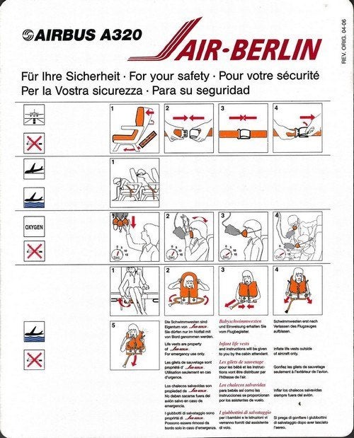 Air-Berlin - Airbus A320, Ophalen of Verzenden, Zo goed als nieuw, Kaart, Foto of Prent