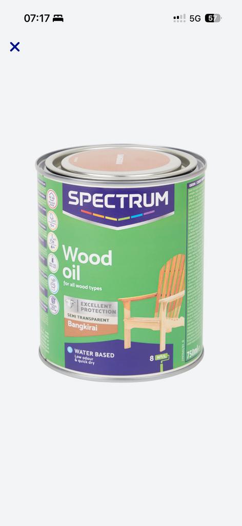 5 potten 750ml hout olie, Ophalen, Bruin, Nieuw, Beits