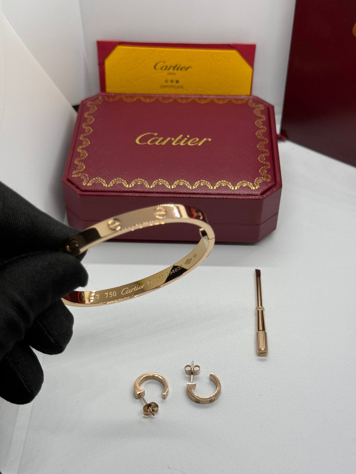 CARTIER LOVE - SET  ROSEGOUD, KLASSIEK MODEL, Ophalen of Verzenden, Zo goed als nieuw, Goud, Zilver