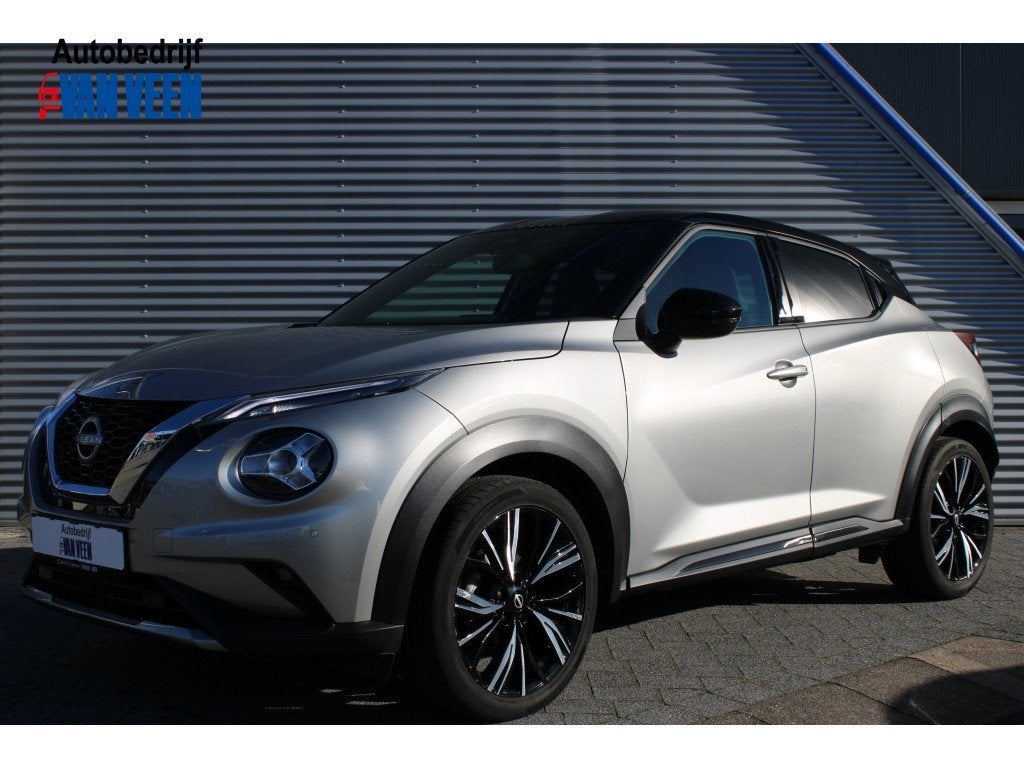 Nissan Juke 1.0 DIG-T N-Design | Navi | Camera | Clima | 19I, Auto's, Voorwielaandrijving, Stof, Gebruikt, Zwart