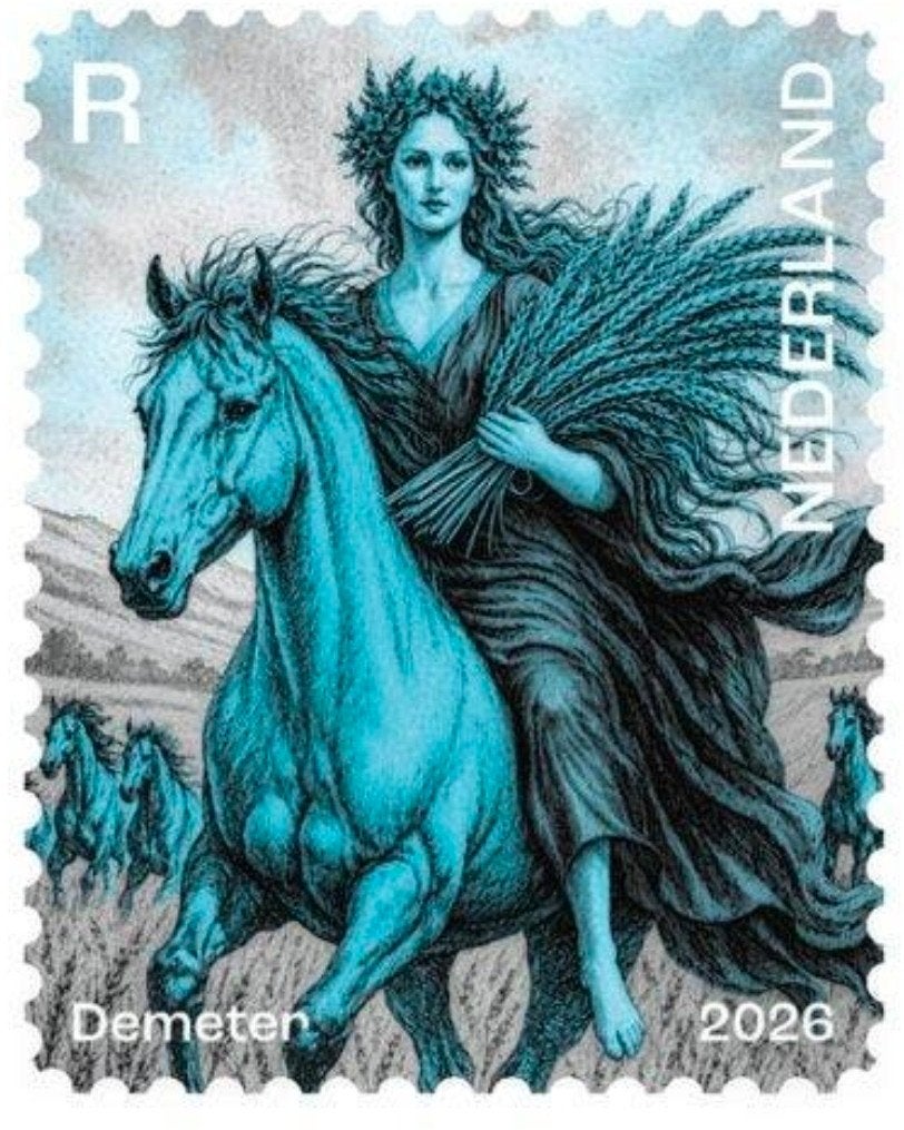 NL Crypto Stamp 5 Demeter - 2026 BLAUW, Ophalen of Verzenden, Na 1940, Postfris