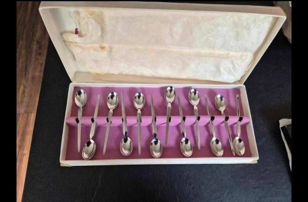 Vintage vorkjes advocaat lepeltjes orgineel, Antiek en Kunst, Ophalen of Verzenden