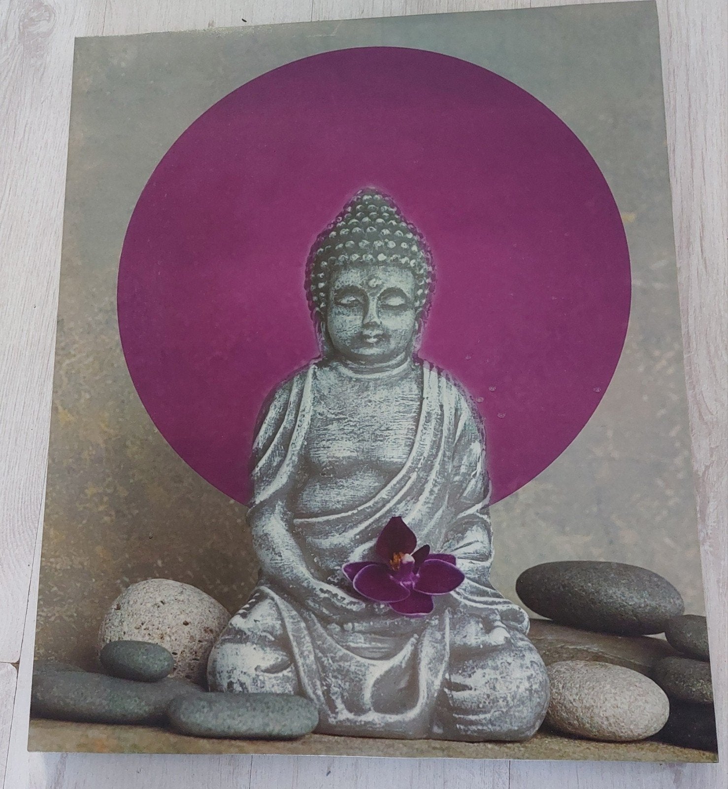 Boeddha Canvas Schilderij 50x60 cm, 50 – 75, Minder dan 50 cm, Gebruikt, Ophalen of Verzenden