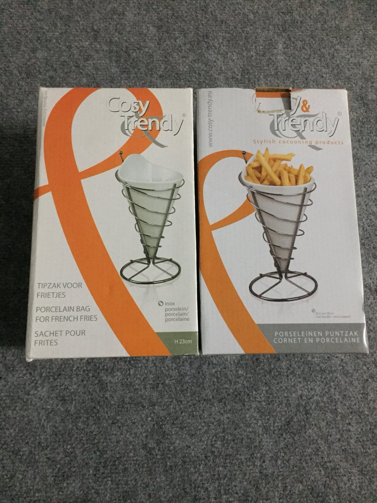 Cosy & Trendy Frietpuntzak met Houder - Nieuw, Ophalen, Overige typen, Nieuw, Steen/keramiek