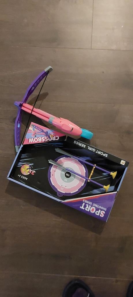Speelgoed kruisboog te koop. Inclusief doos met doel, Ophalen of Verzenden, Gebruikt, Jongen of Meisje