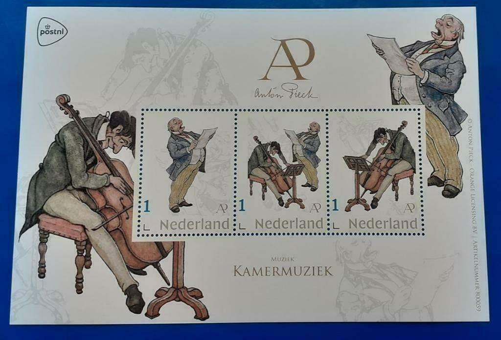 Anton Pieck Muziek - Kamermuziek (postzegelvel), Postzegels en Munten, Postzegels | Nederland, Verzenden, Na 1940, Postfris