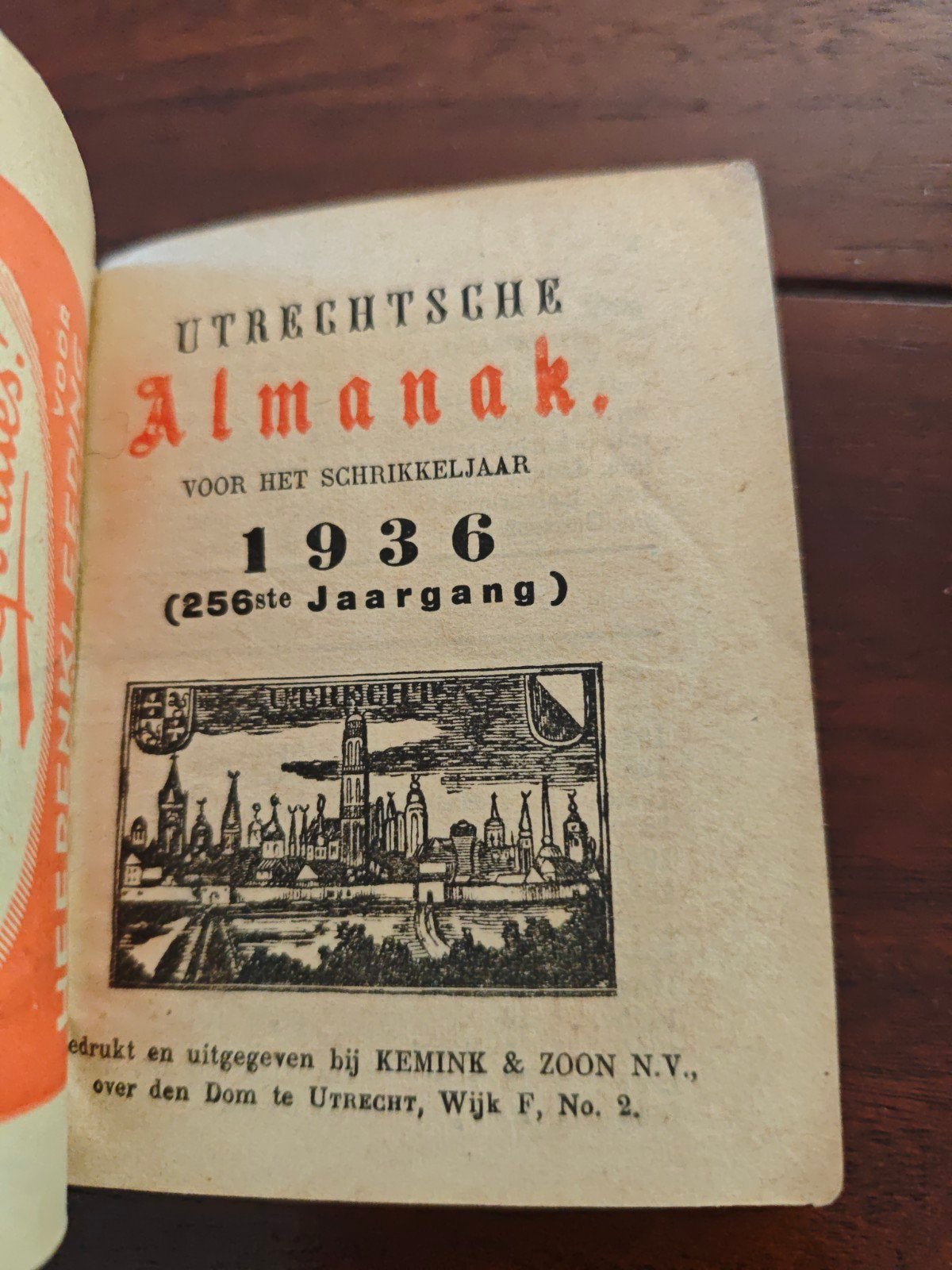 Utrechtsche Almanak voor het jaar 1936 - Goede staat, Ophalen of Verzenden