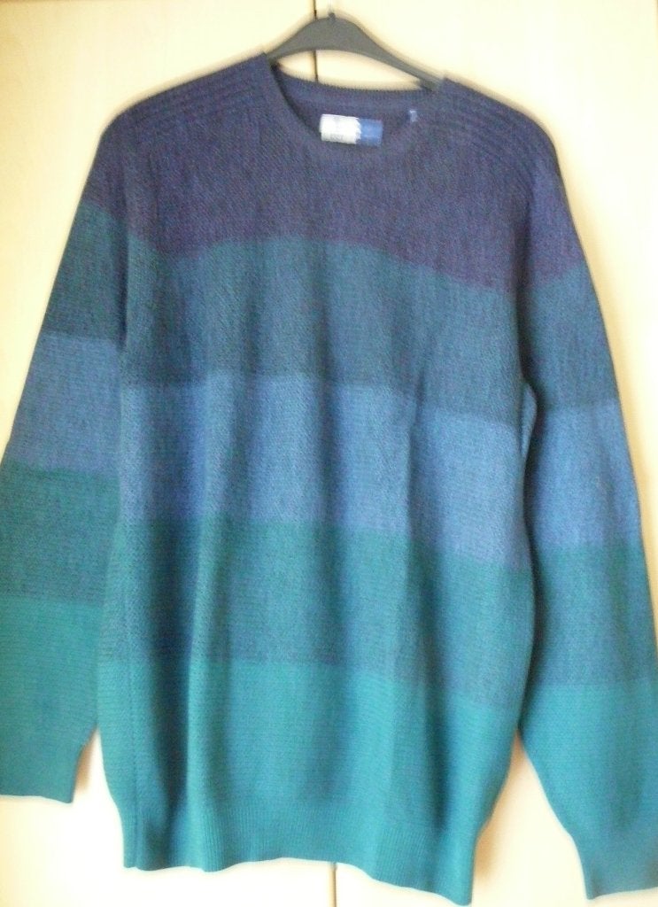 HERFST blauw/groene PULLOVER ronde hals maat XXXL, Meerkleurig, Trui of Vest, Ophalen of Verzenden, Zo goed als nieuw