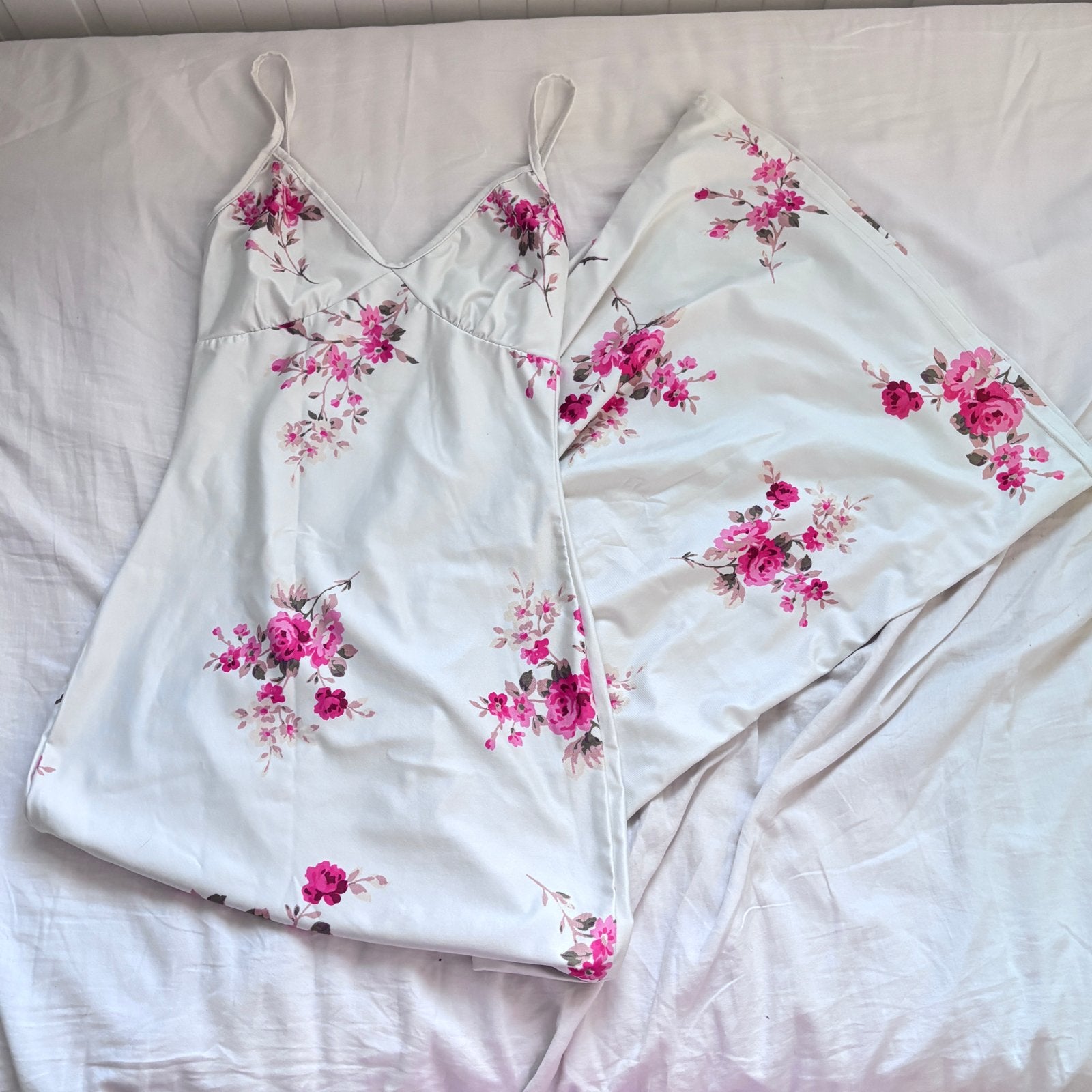 Witte jurk met roze bloemenprint, maat XS, Wit, Ophalen of Verzenden, Zo goed als nieuw, Maat 34 (XS) of kleiner