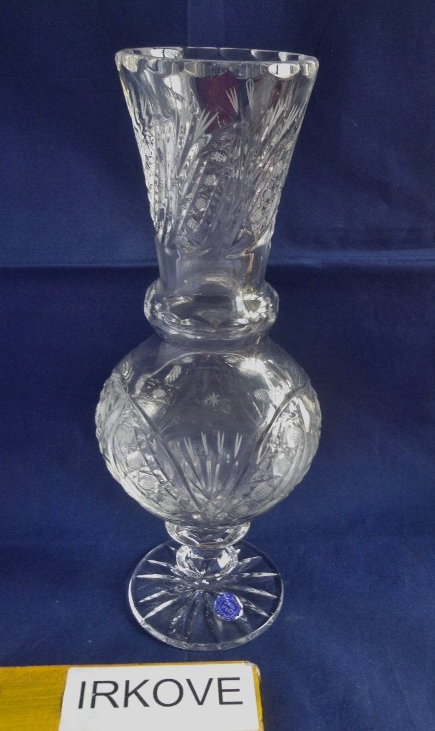 KRISTAL HANDWERK VAAS OP VOET * Buikje Nr 6 *, Antiek en Kunst, Antiek | Glas en Kristal, Verzenden