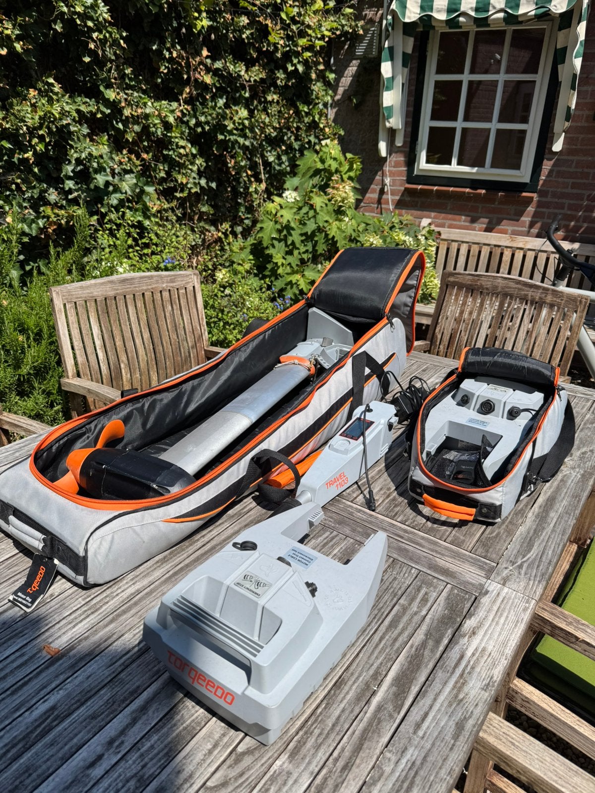Torqeedo Travel 1103 CL langstaart – 2 accu’s + tassen, Watersport en Boten, Ophalen, Elektrisch, Minder dan 5 pk