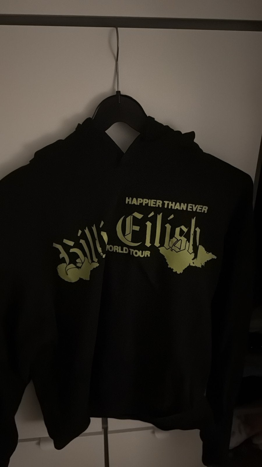 Billie Eilish "Happier Than Ever" Hoodie Maat S, Zwart, Ophalen of Verzenden, Zo goed als nieuw, Lange mouw