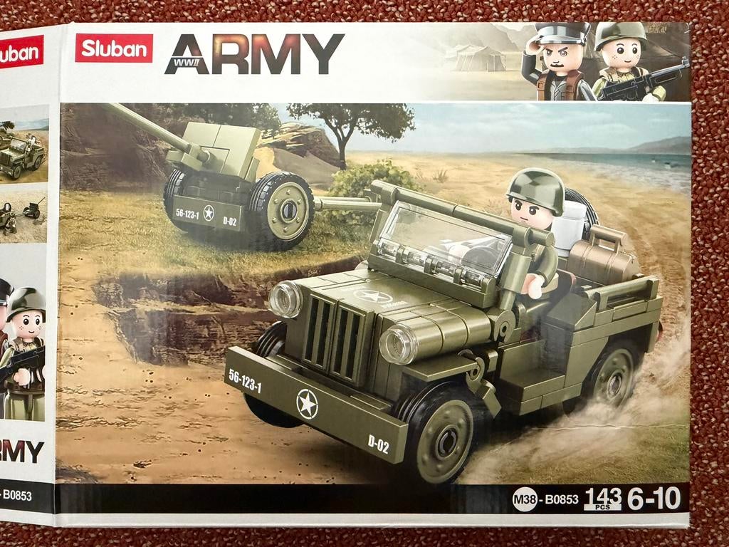 WW2 Sluban militaire jeep met artillerie, Ophalen of Verzenden, Zo goed als nieuw
