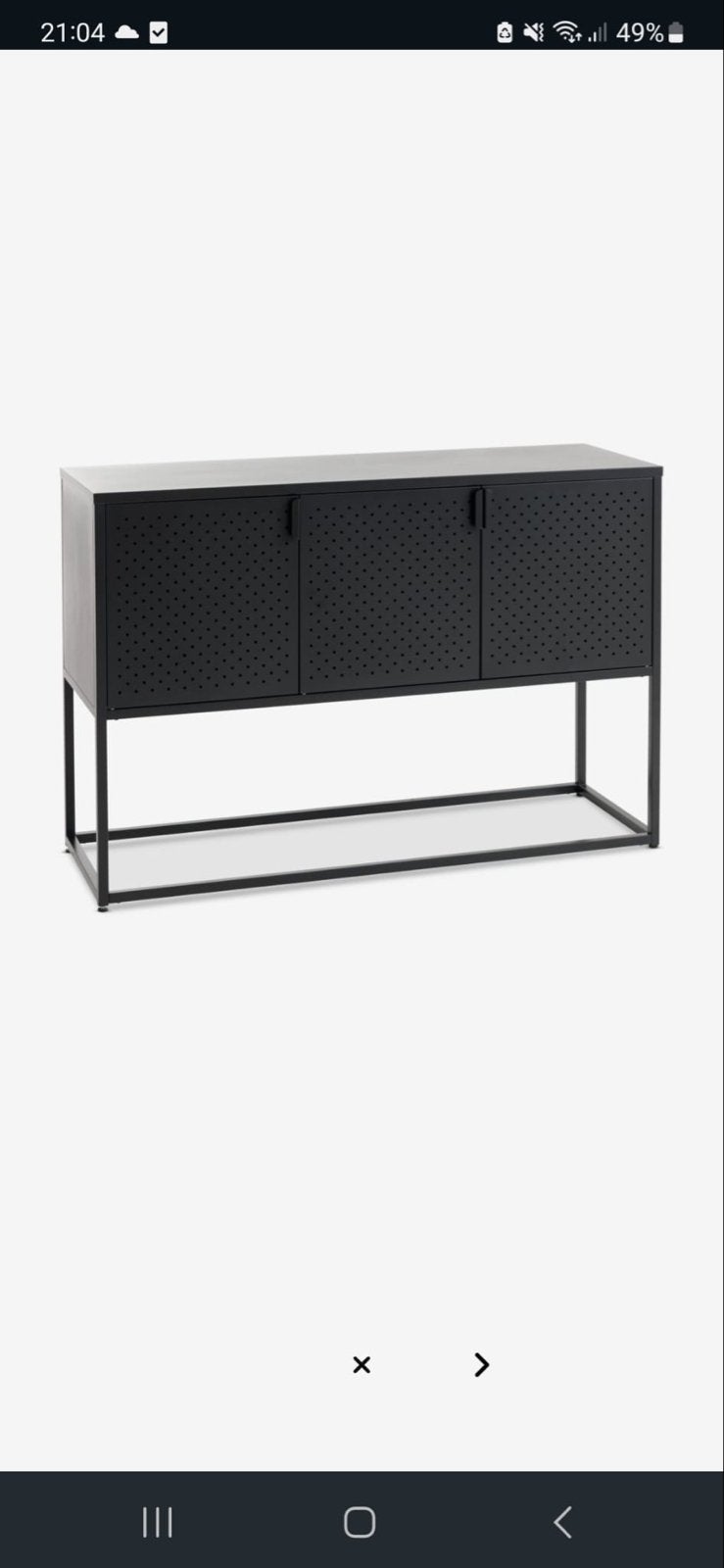 Zwart dressoir met 3 deuren en 3 schappen, JYSK, Ophalen, Gebruikt