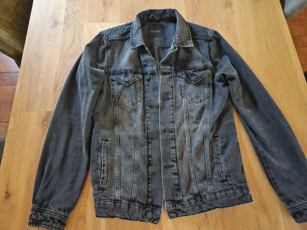 Mooie stoere grijs/zwarte spijkerjas maat S Daily Aesthetikz, Ophalen of Verzenden, Zo goed als nieuw, Maat 46 (S) of kleiner