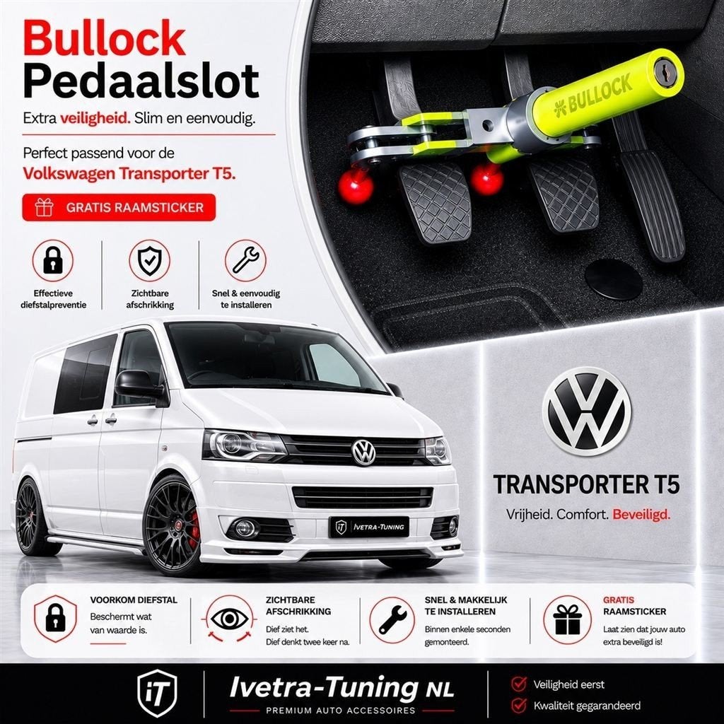 Pedaalslot VW Transporter T5 | Pedaalslot VW Transporter T6, Auto diversen, Anti-diefstal, Ophalen of Verzenden, Info@ivetra-tuning.nl | www.ivetra-tuning.nl
