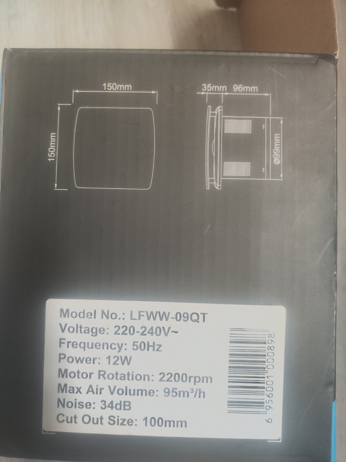 nieuwe douche keuken ventilatie, Ophalen of Verzenden, Nieuw, Plafondventilator
