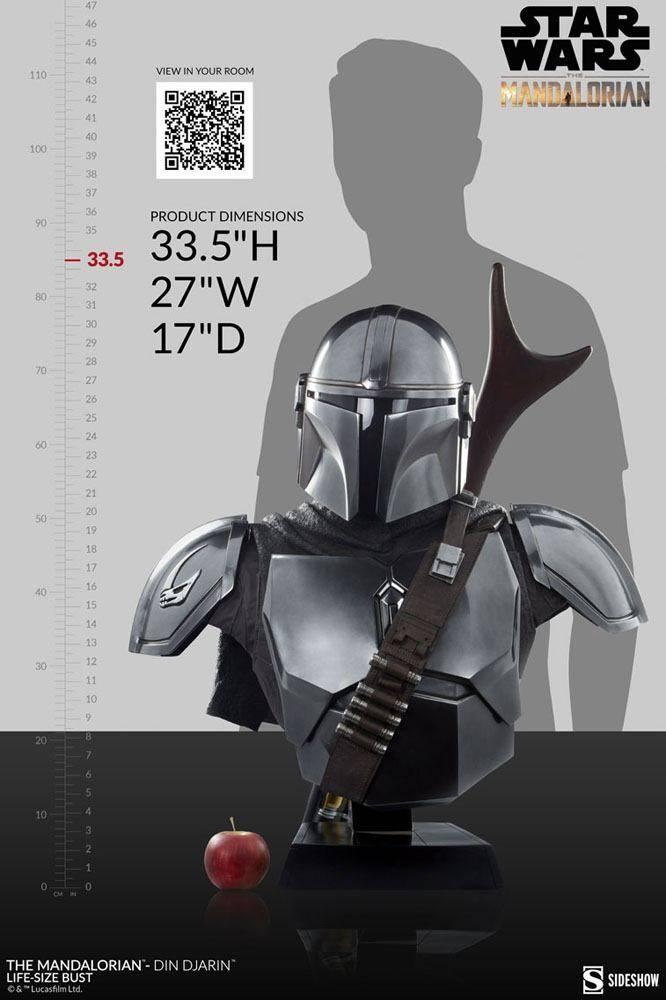 Sideshow Star Wars Life-Size Bust The Mandalorian Din Djarin, West Campus 1 76863 Herxheim (DE), Heo GmbH, Nieuw, Ophalen of Verzenden
