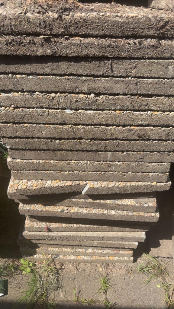 Grindtegels - ca. 46 m², Tuin en Terras, Tegels en Klinkers, Ophalen, Gebruikt, 10 m² of meer, Grind