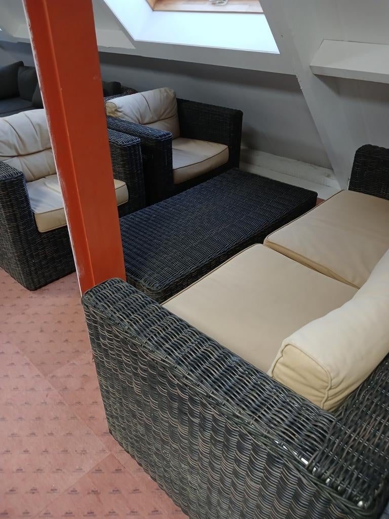 Tuinset wicker loungeset, Ophalen, Zo goed als nieuw, Wicker