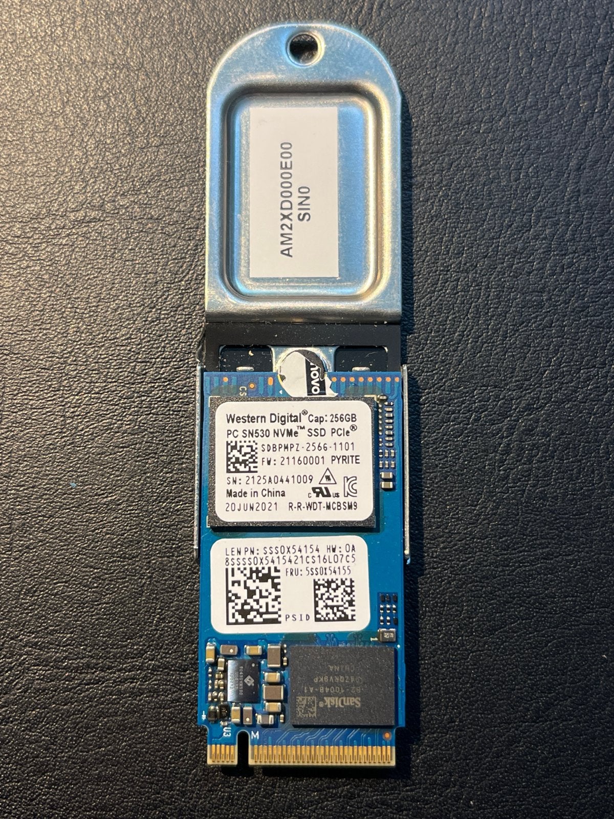 Western Digital SN530 NVMe SSD PCIe 256GB, Intern, Ophalen of Verzenden, Zo goed als nieuw, Laptop
