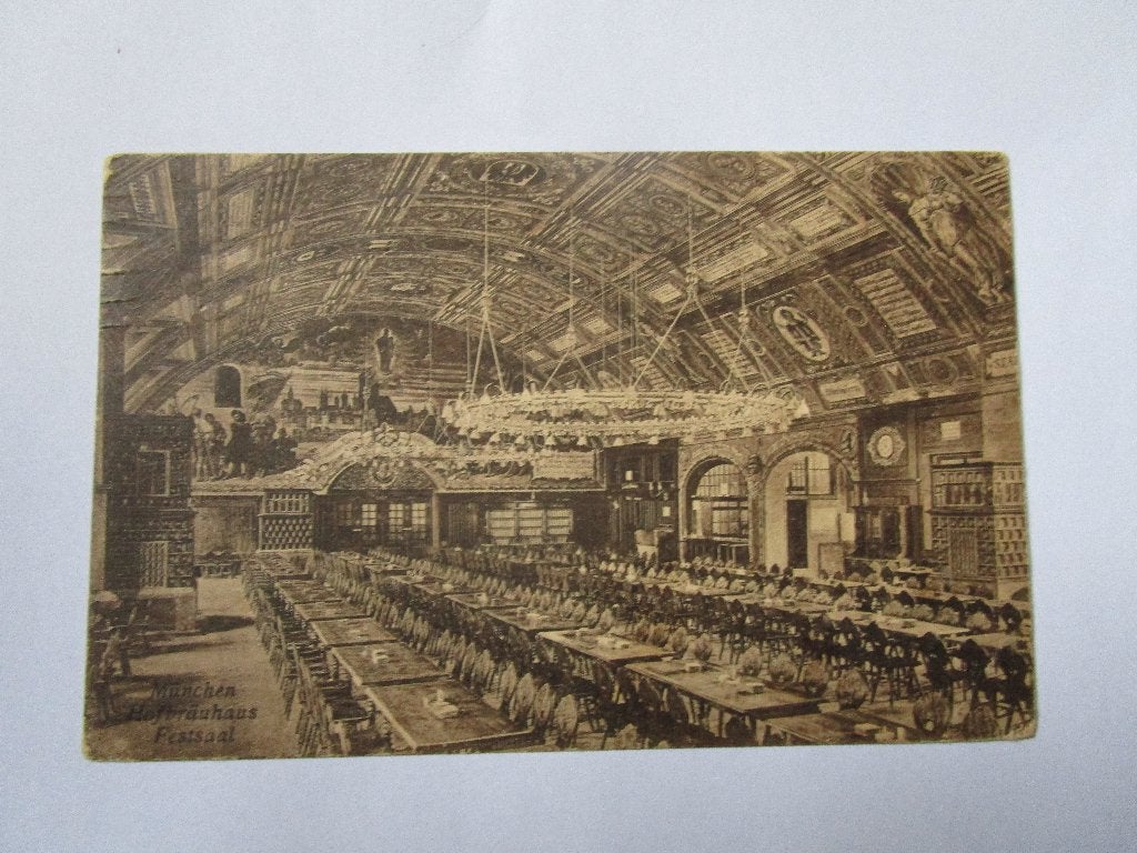 Ansichtkaart Munchen - Hofbráuhaus - Festsaal 1924, Verzamelen, Ansichtkaarten | Buitenland, Verzenden, 1920 tot 1940, Gelopen