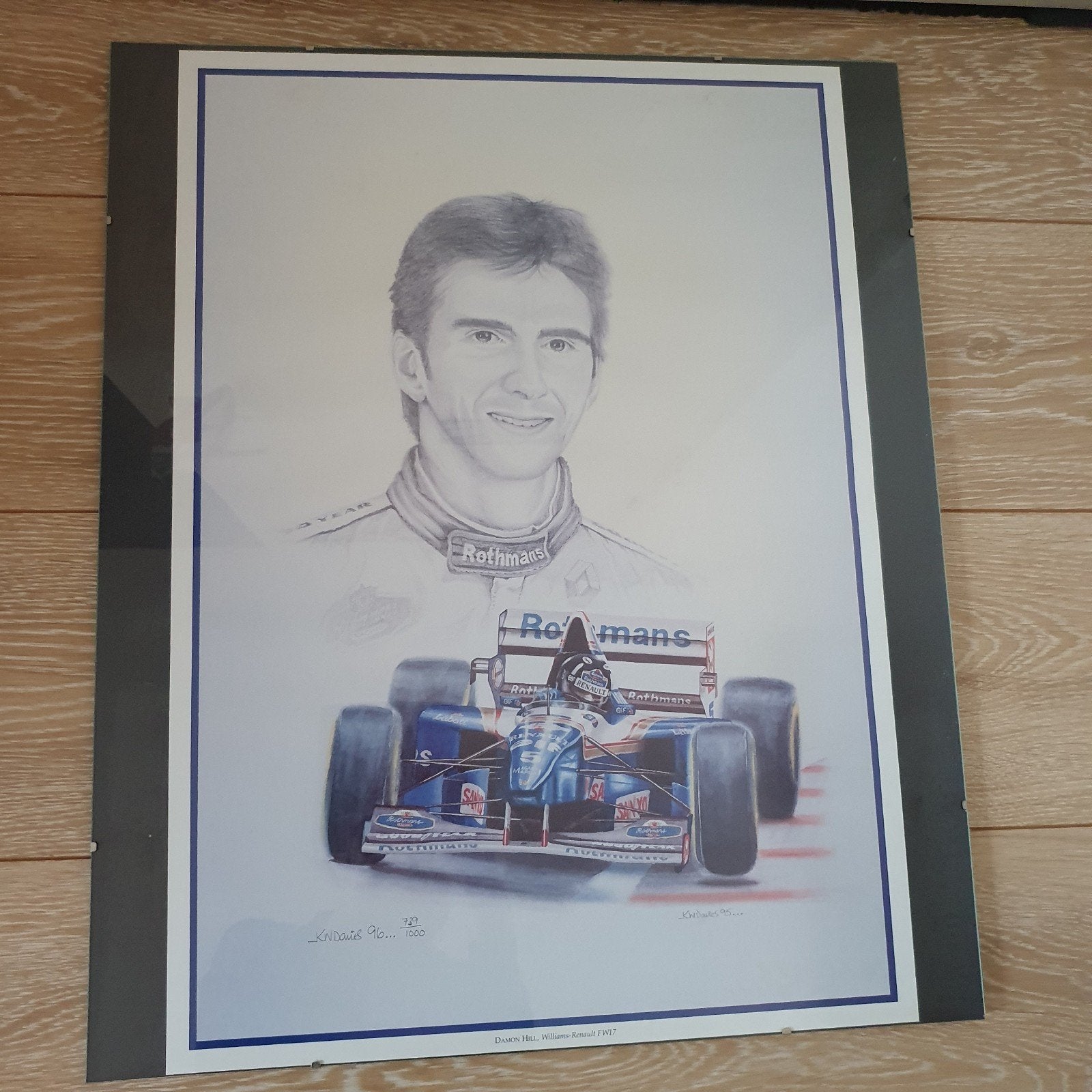 Limited edition litho Damon Hill, Williams-Renault FW-17, Ophalen, Zo goed als nieuw, Formule 1