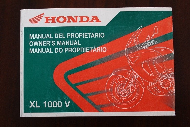 Honda XL1000V 2001 motorcycle owner's manual XL 1000 V, Motoren, Ophalen of Verzenden, Honda