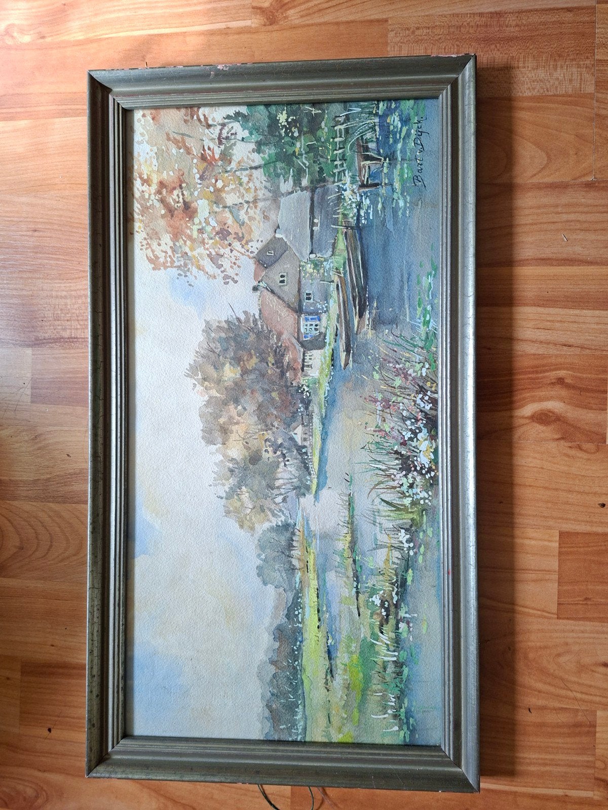 Aquarel achter glas Bart van Dijk, Antiek en Kunst, Ophalen