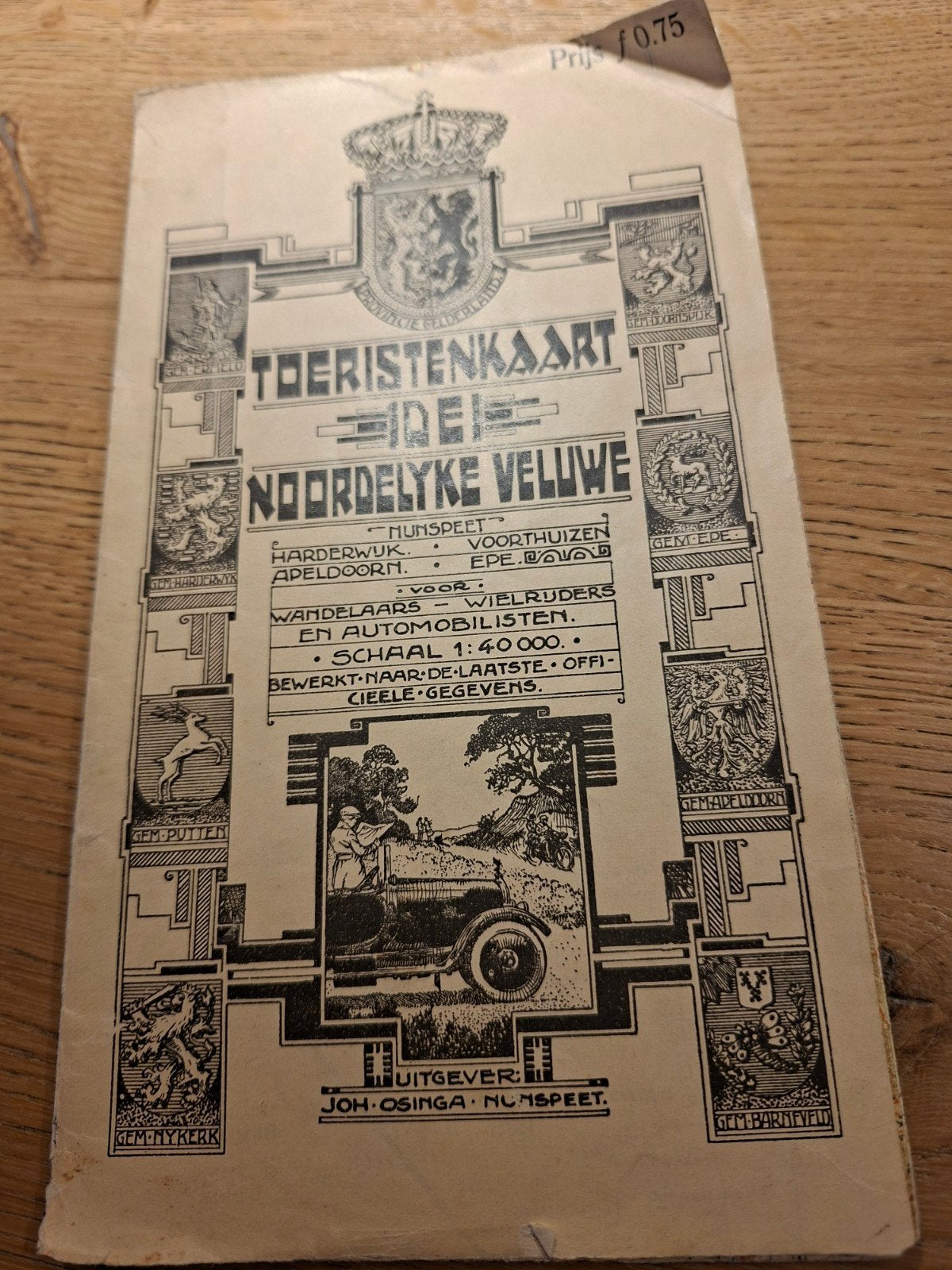 Oude Toeristenkaart Noordelijke Veluwe (ca. 1930), Joh. Osinga, Landkaart, 1800 tot 2000, Nederland