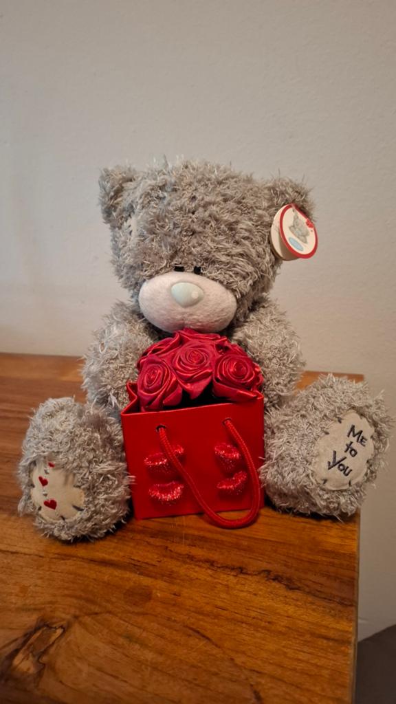Me to You Tatty Teddy met rode rozen in tasje, Overige merken, Overige karakters, Beer, Grijs
