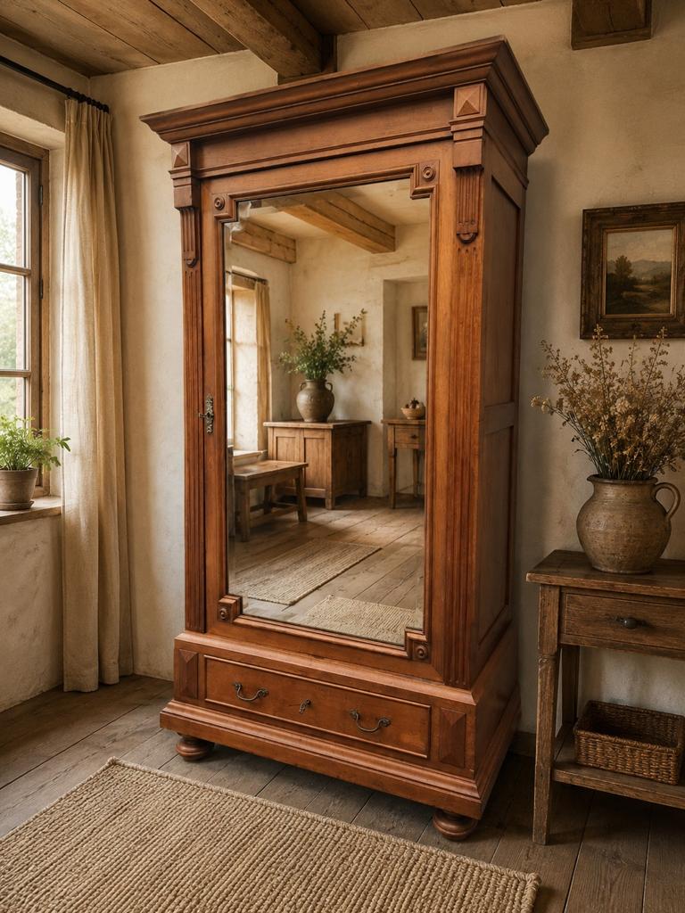 Mooie klassieke / antieke spiegelkast. Eendeurskast kast, Ophalen