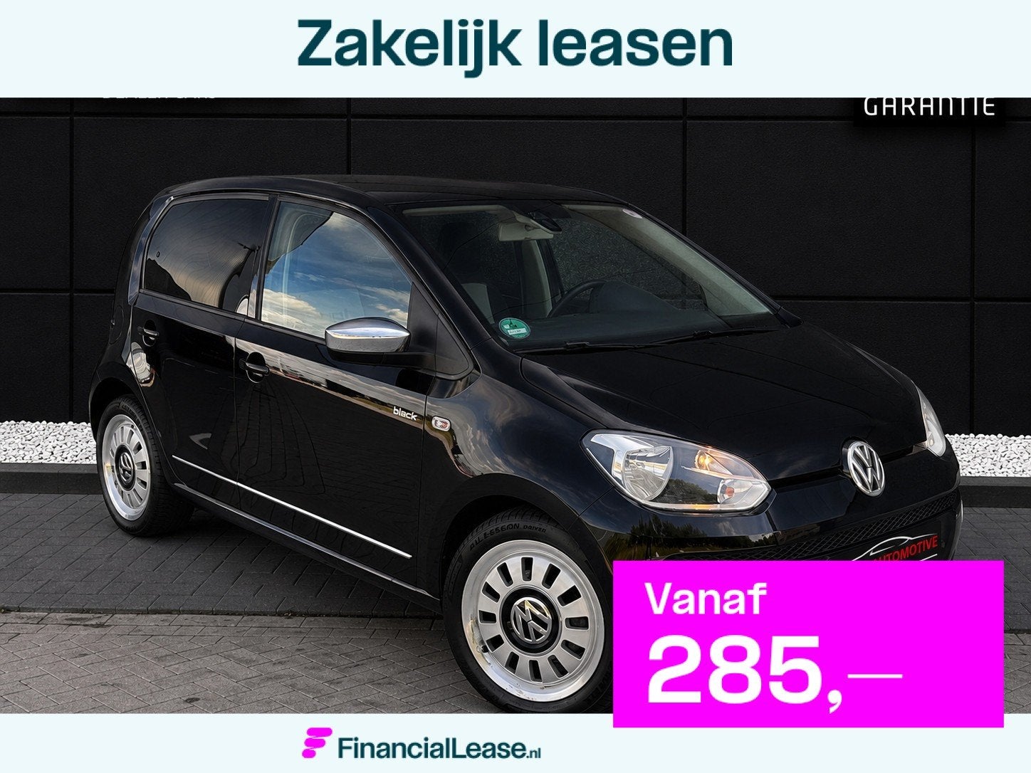 Volkswagen Up! 1.0 high up! Black up! Cruise Pdc Stoelverwrm, Voorwielaandrijving, Gebruikt, Leder en Stof, Zwart