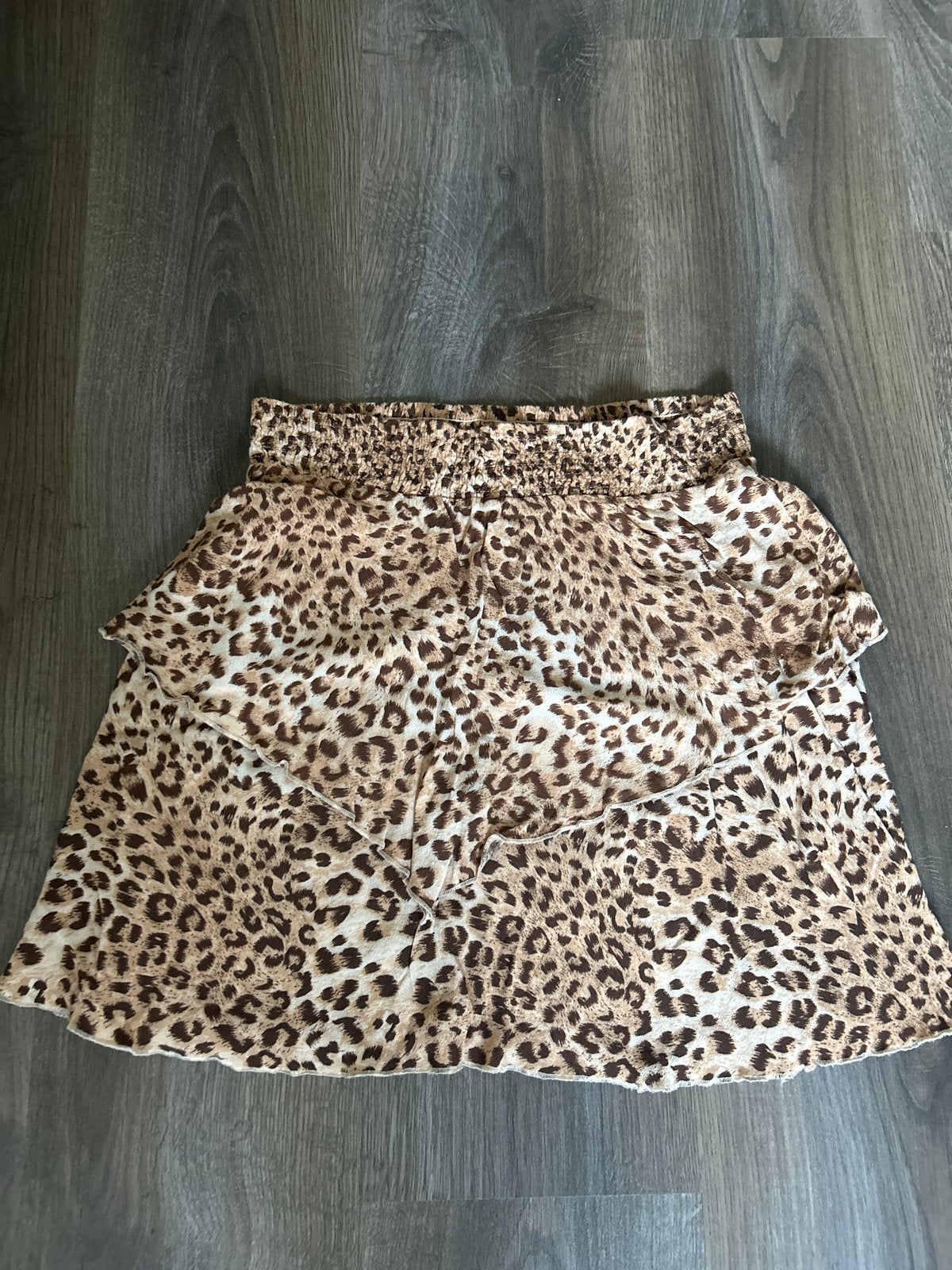 Leopardprint rokje met ruches - Royal Chick, Bruin, Ophalen of Verzenden, Zo goed als nieuw, Maat 36 (S)