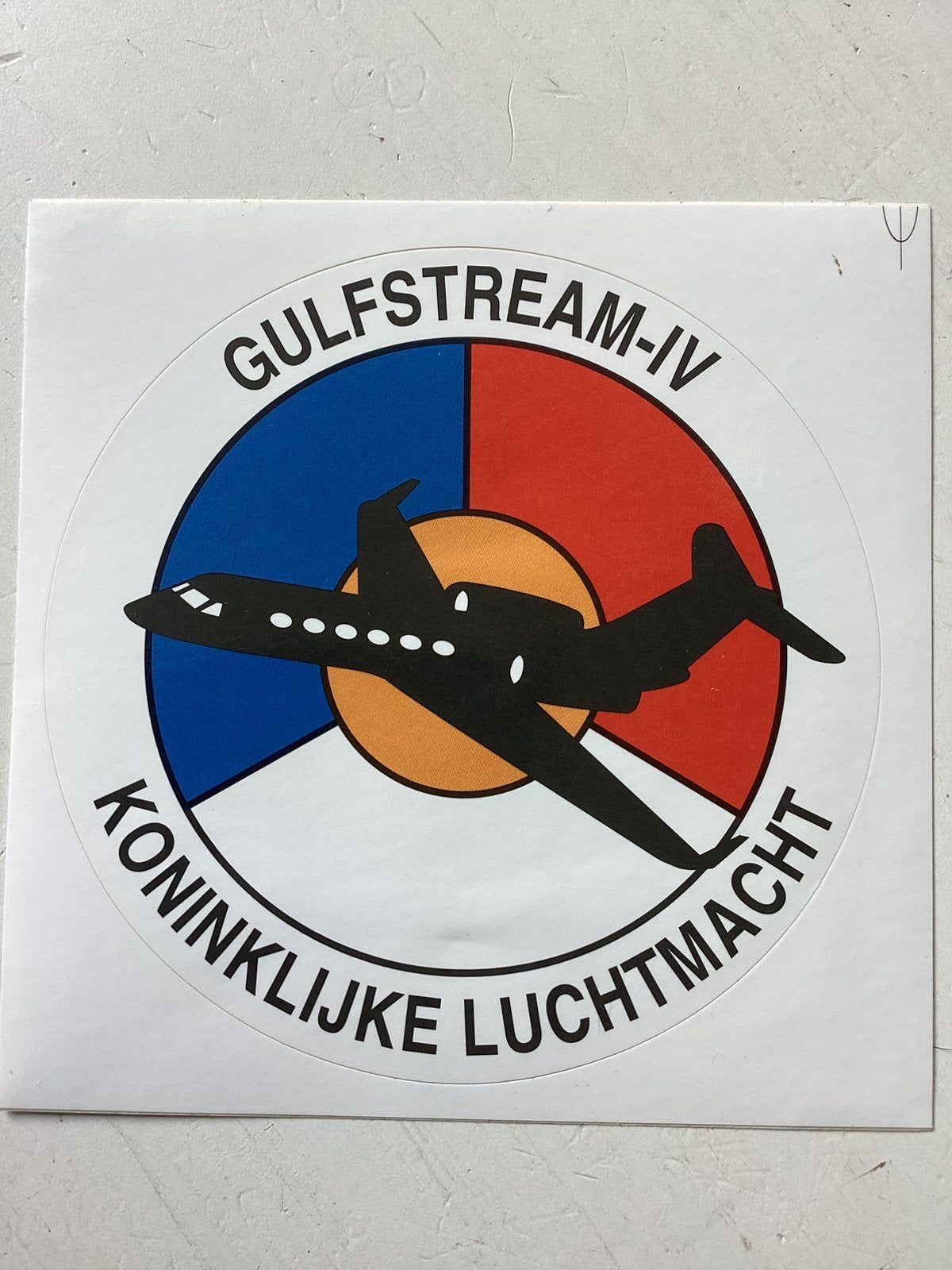 Sticker Koninklijke Luchtmacht Gulfstream-IV, Verzamelen, Verzenden, Luchtmacht, Nederland