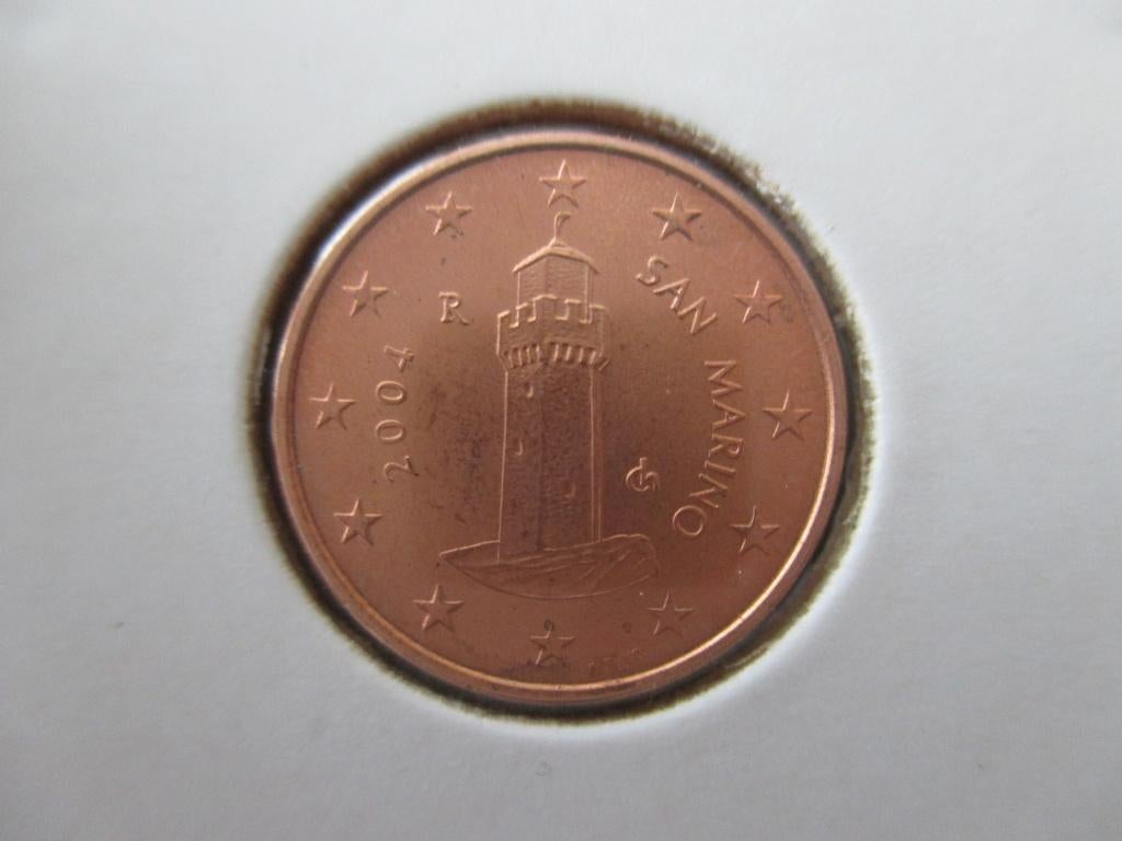 San Marino 1 cent 2004 unc, Ophalen of Verzenden, San Marino, 1 cent, Losse munt