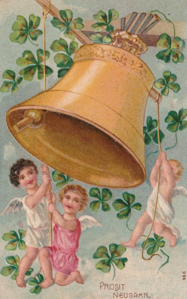 oude nieuwjaarskaarten, Ophalen of Verzenden, Voor 1920, Gelopen, Overige thema's