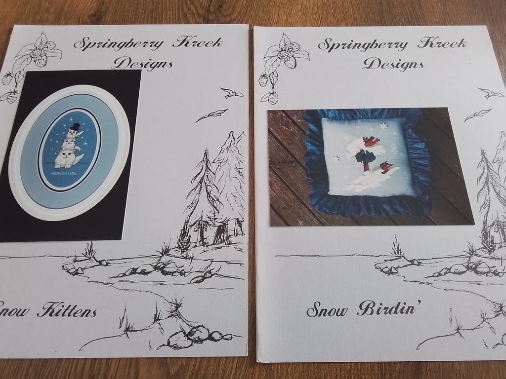 Borduurpatroon springberry kreek designs, snow kittens, snow, Ophalen of Verzenden, Zo goed als nieuw, Patroon