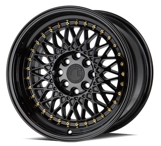 Aodhan AH05 Zwart goud 15 x 8.0J ET20 4x100 4x114.3, Ophalen of Verzenden