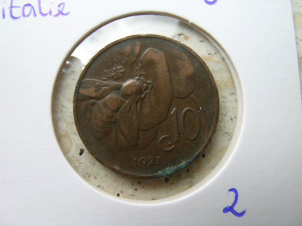 10 Centesimi 1921 Italie (nr 2), Ophalen of Verzenden, Italië, Losse munt