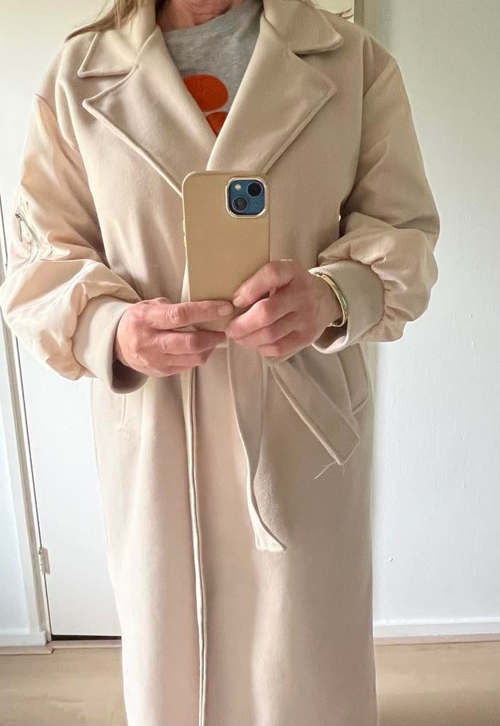 Zomerjas met bomber mouwen, Verzenden, Zo goed als nieuw, Maat 38/40 (M), Beige