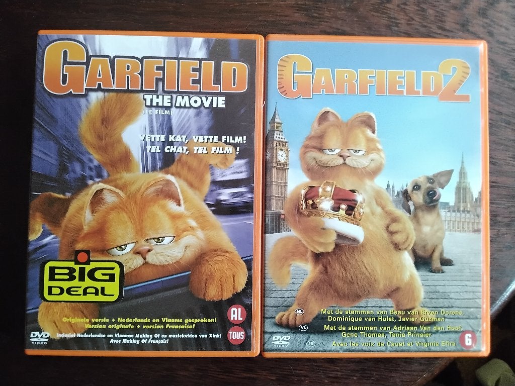 Garfield en Garfield 2, 2 dvds, origineel, Avontuur, Ophalen of Verzenden, Zo goed als nieuw, Vanaf 6 jaar