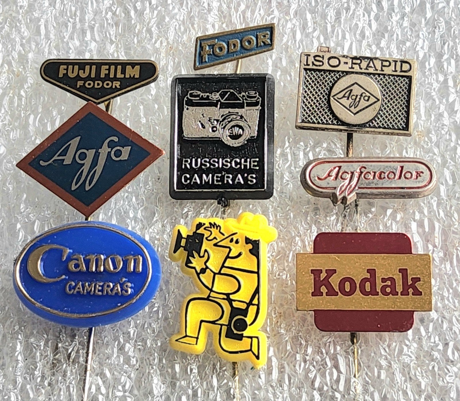 9 Vintage Speldjes: Camera Merken Collectie, Ophalen of Verzenden, Gebruikt, Overige onderwerpen, Speldje of Pin