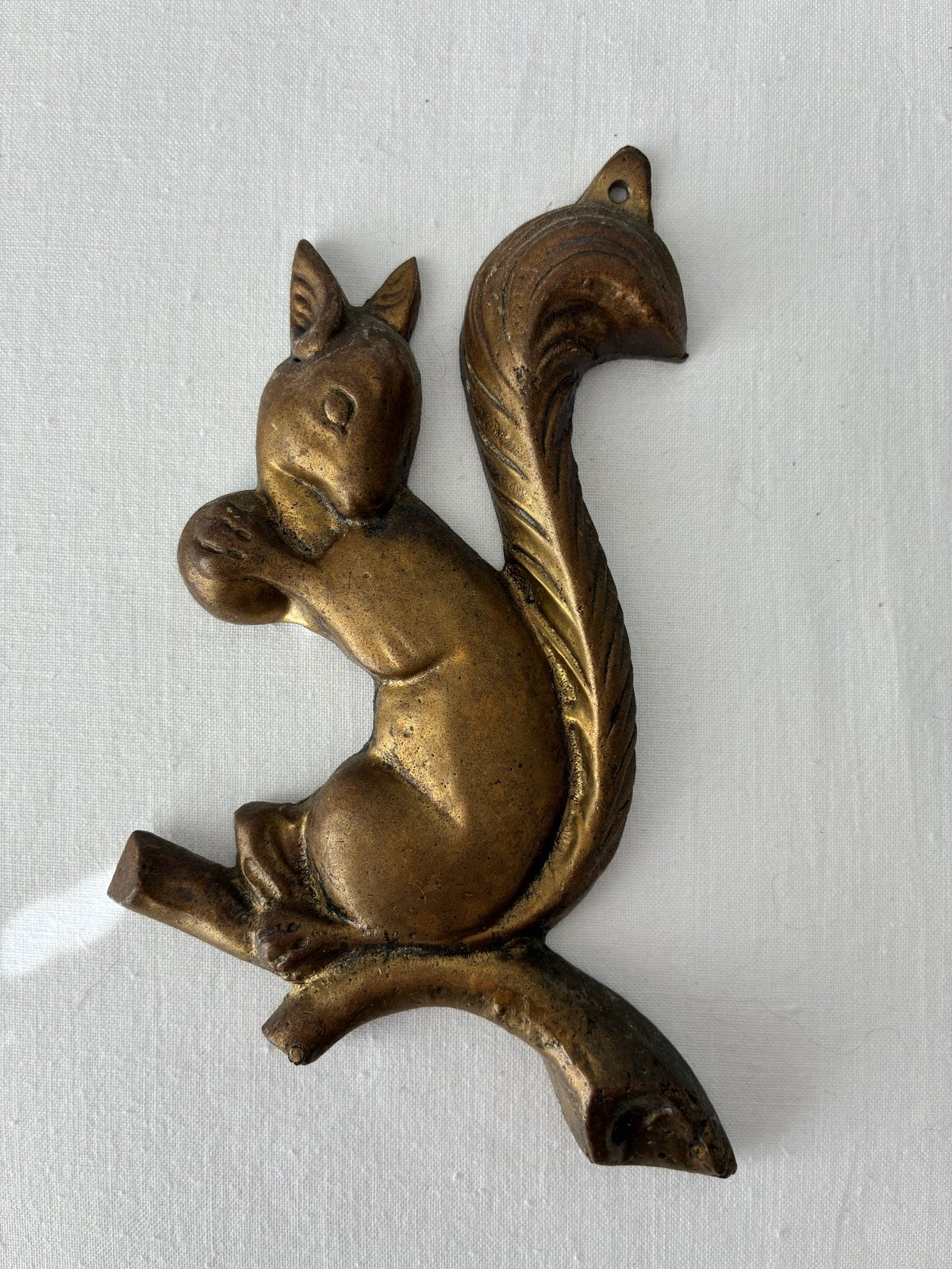 Vintage Koperen Eekhoorn Wanddecoratie, Ophalen of Verzenden