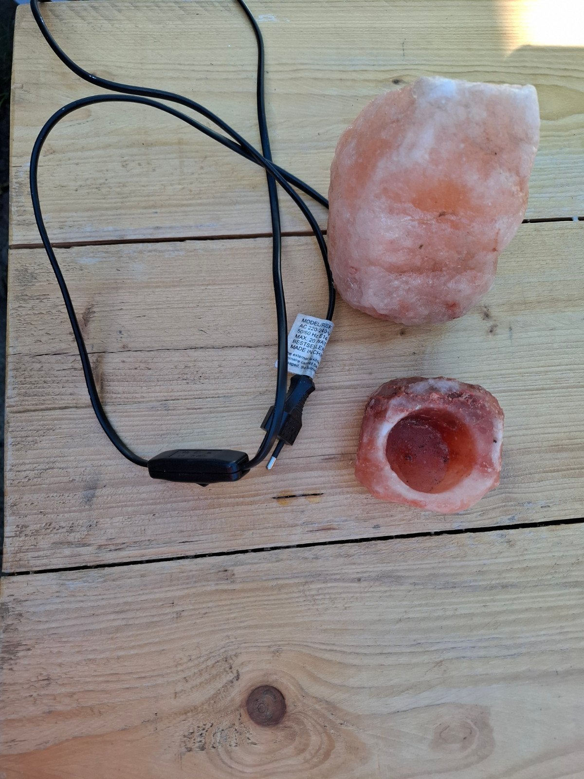 Himalaya Zoutlamp met theelichthouder, Met schakelaar, Gebruikt, Ophalen of Verzenden, Oranje